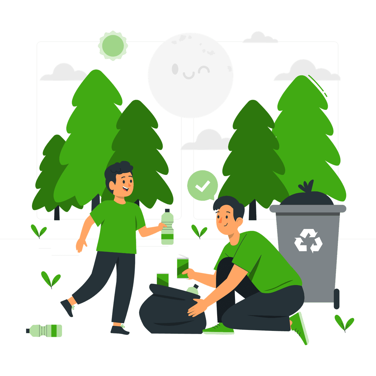 Ilustrasi pengelolaan bank sampah